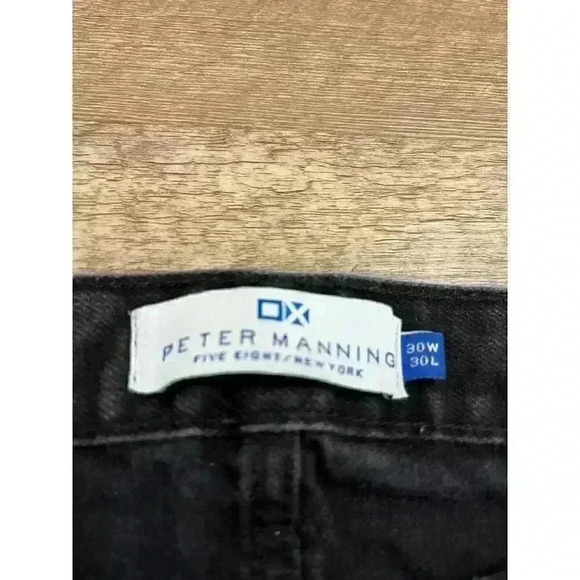 Peter Manning Johnny Men's Black Distressed Jeans 30X30 5 Pocket Grunge - Picture 3 of 10